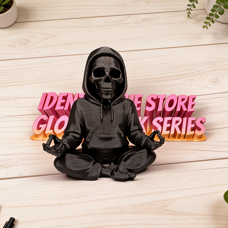 Yoga Fitness Model - Gothic Hooded Skeleton Statue 3D Printing