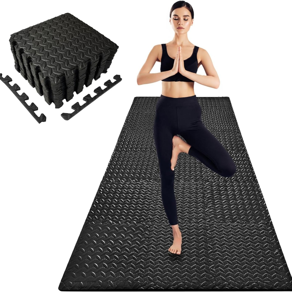 Yoga Fitness Room - Fitness Interlocking Foam Mats (16-Pack) -