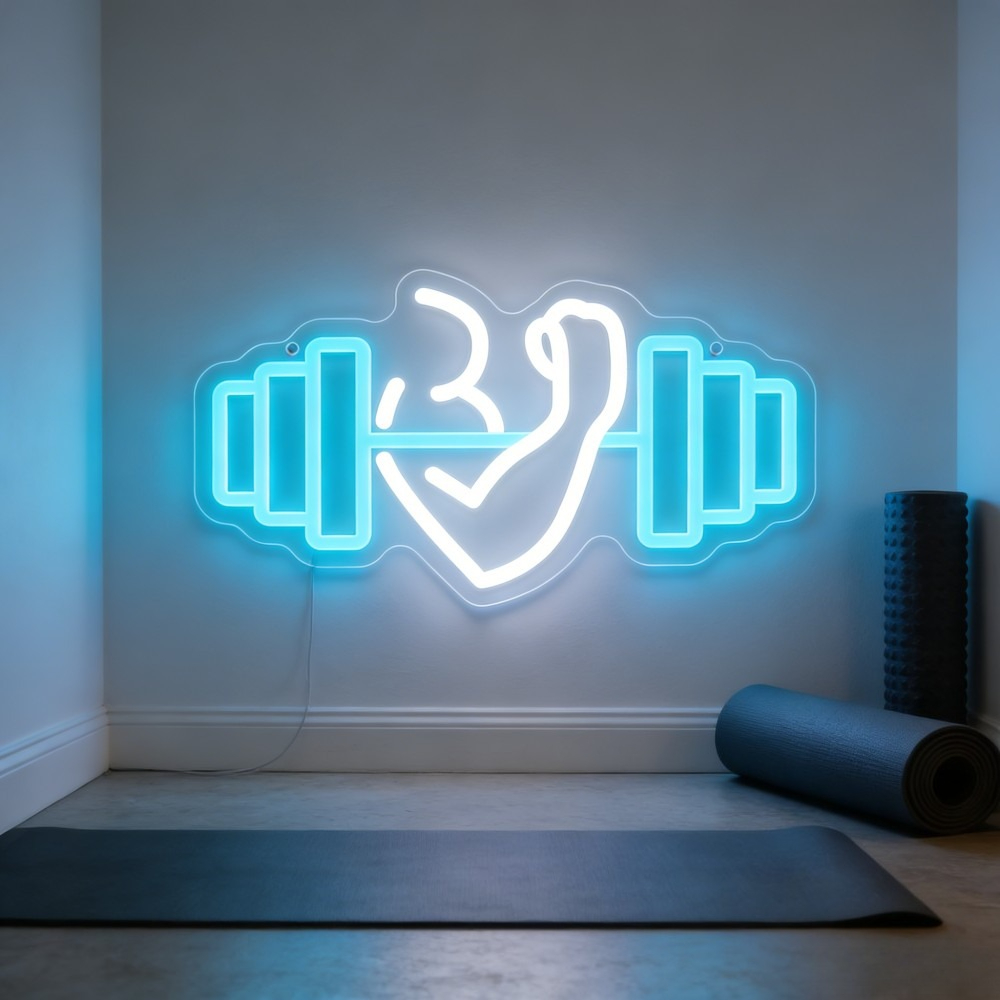 Yoga Fitness Room - Bicep Dumbbell Neon Sign LED Wall