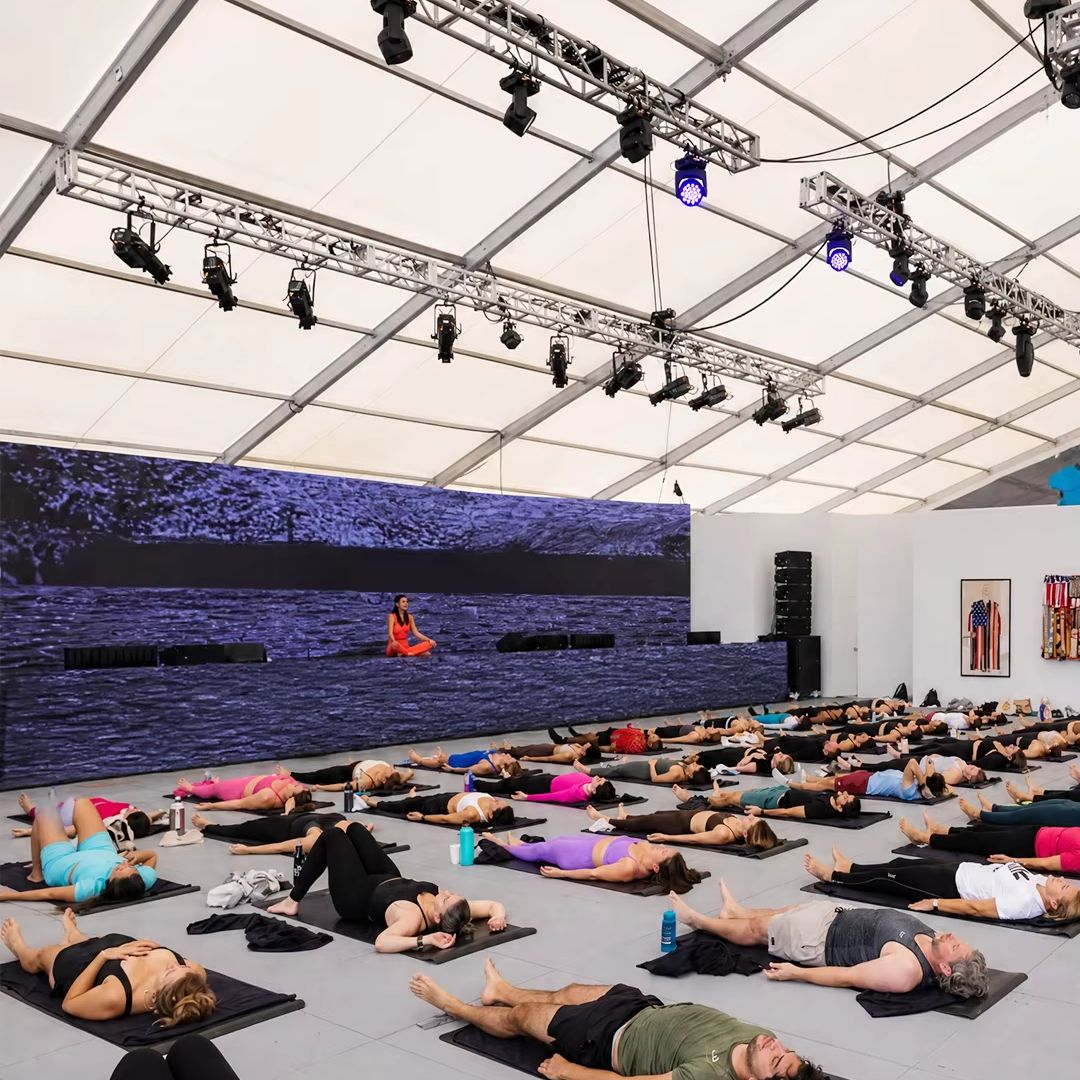 White Aluminum Atrium Tent Opt - Yoga Fitness Retreat ulasan dan harga