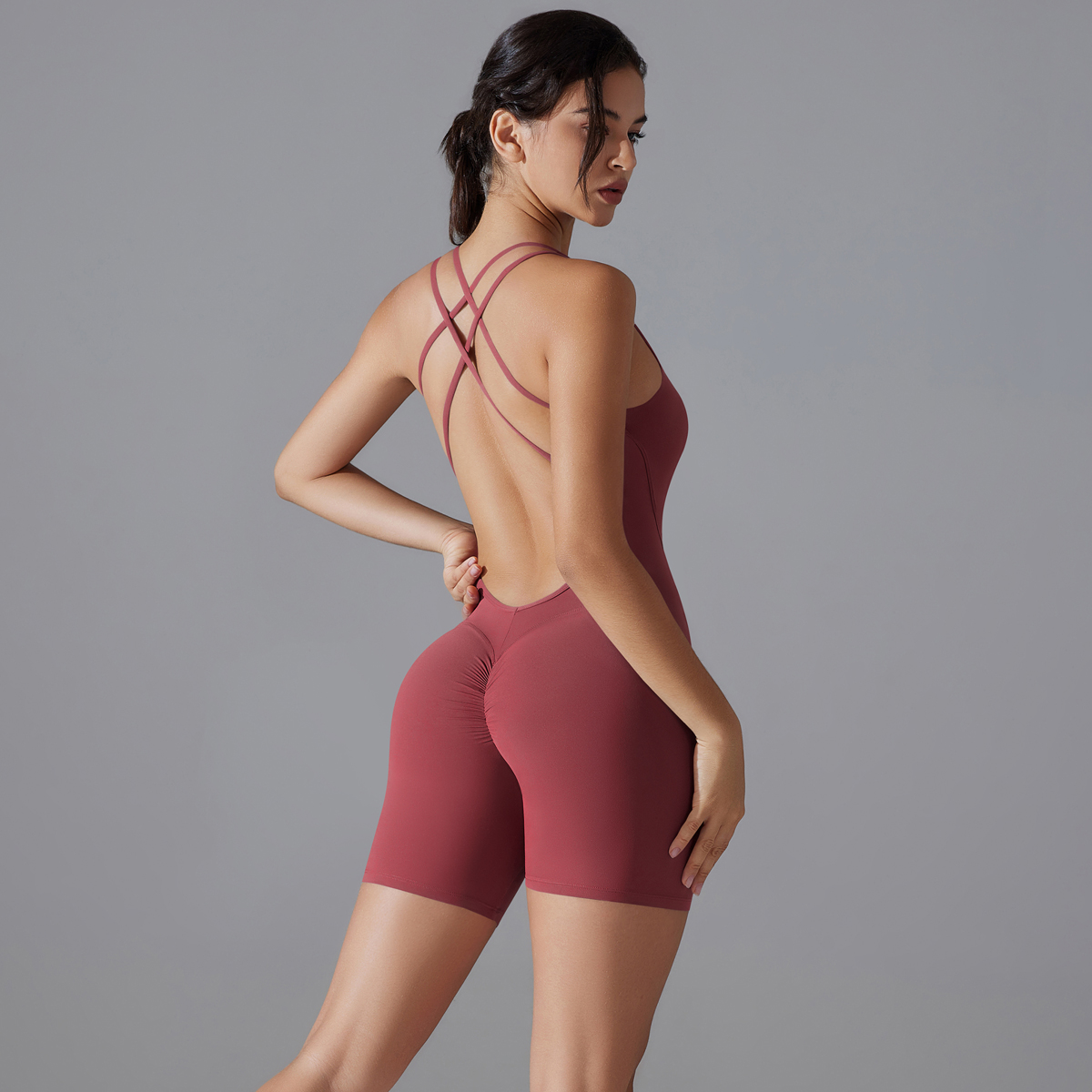 Yoga Set Sexy Backless Sporty  - Yoga Fitness Jumpsuit ulasan dan harga