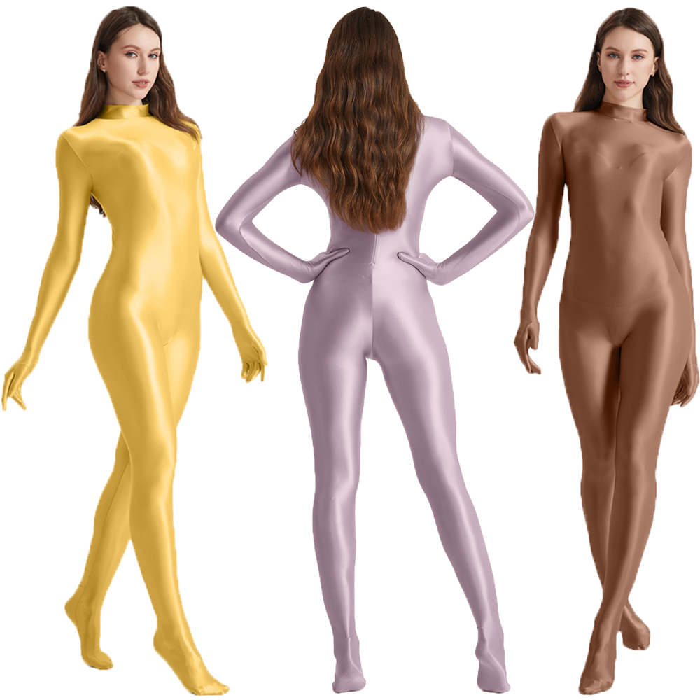 Women Oil Stretch High Neck Bo - Yoga Fitness Jumpsuit ulasan dan harga