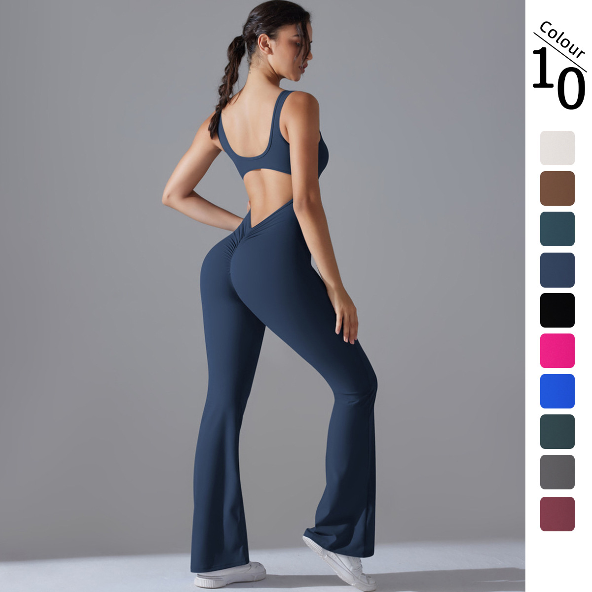 Sexy Back V Jumpsuit Gym Set W - Yoga Fitness Jumpsuit ulasan dan harga