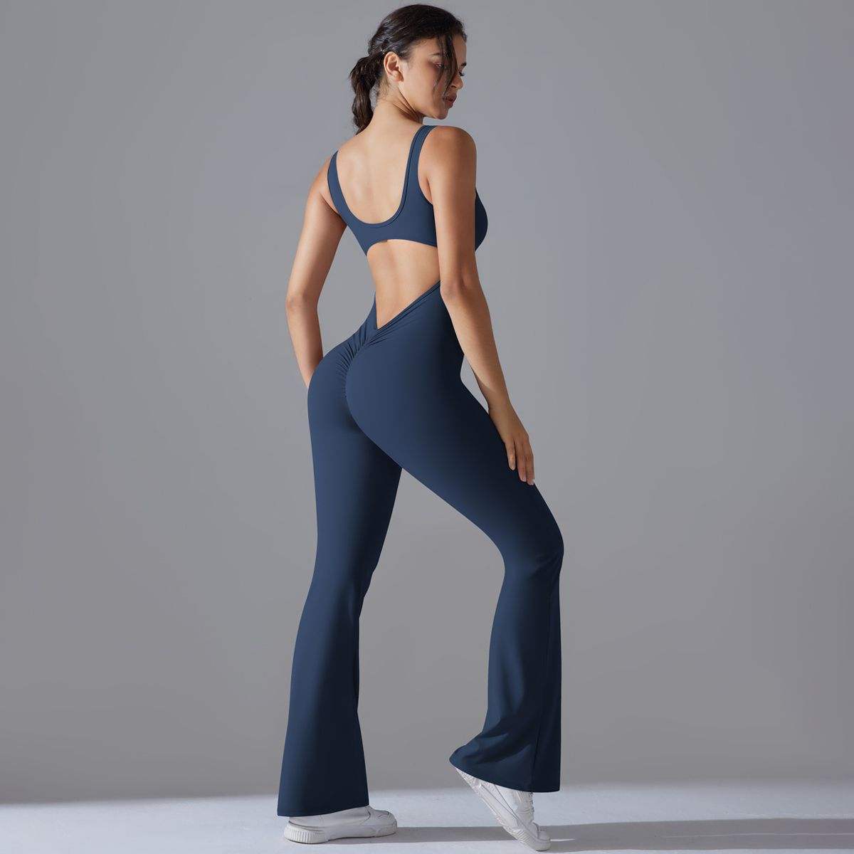 Sexy Back V Jumpsuit Gym Set W - Yoga Fitness Jumpsuit ulasan dan harga