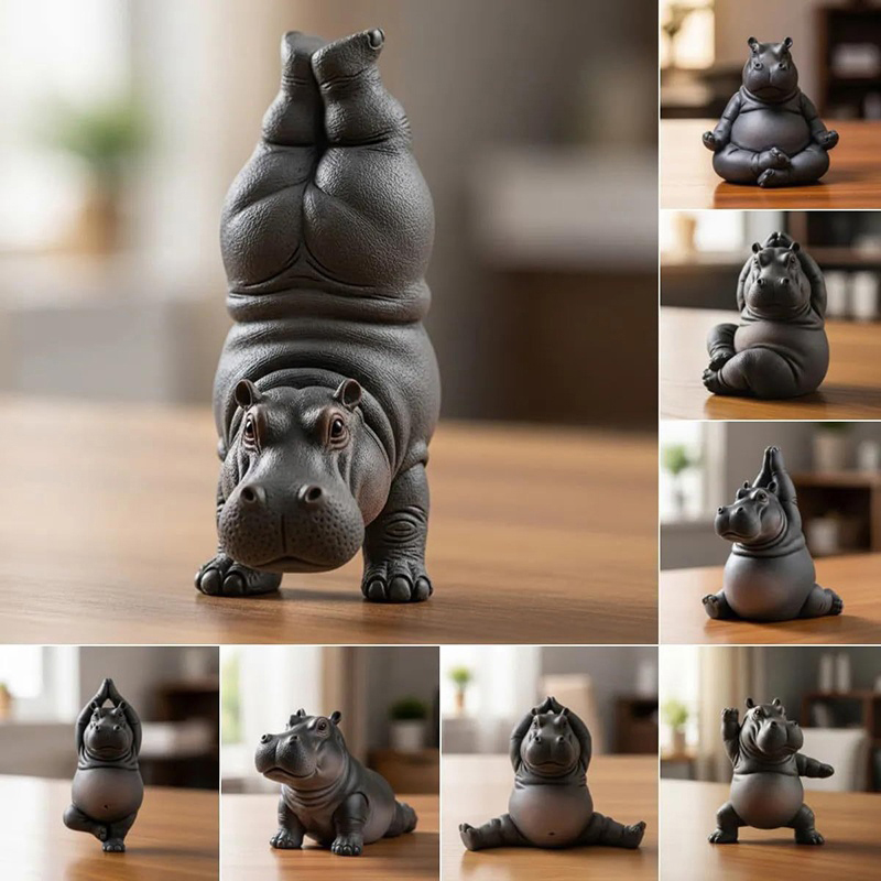 Yoga Master Hippo Statue Handc - Yoga Fitness Model ulasan dan harga