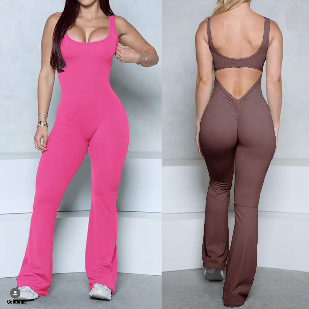 XS-XL New Pad Women Gym Yoga S - Yoga Fitness Jumpsuit ulasan dan harga