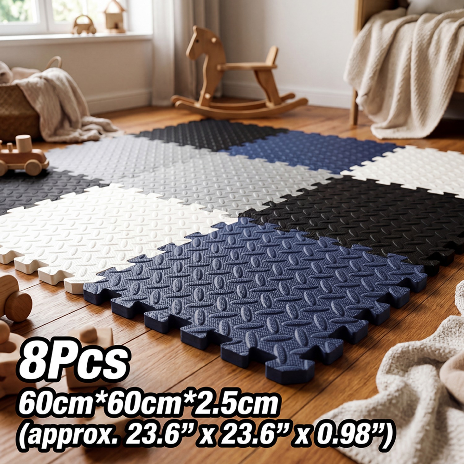 8Pcs 60x60cm EVA Foam Mat Livi - Yoga Fitness Room ulasan dan harga