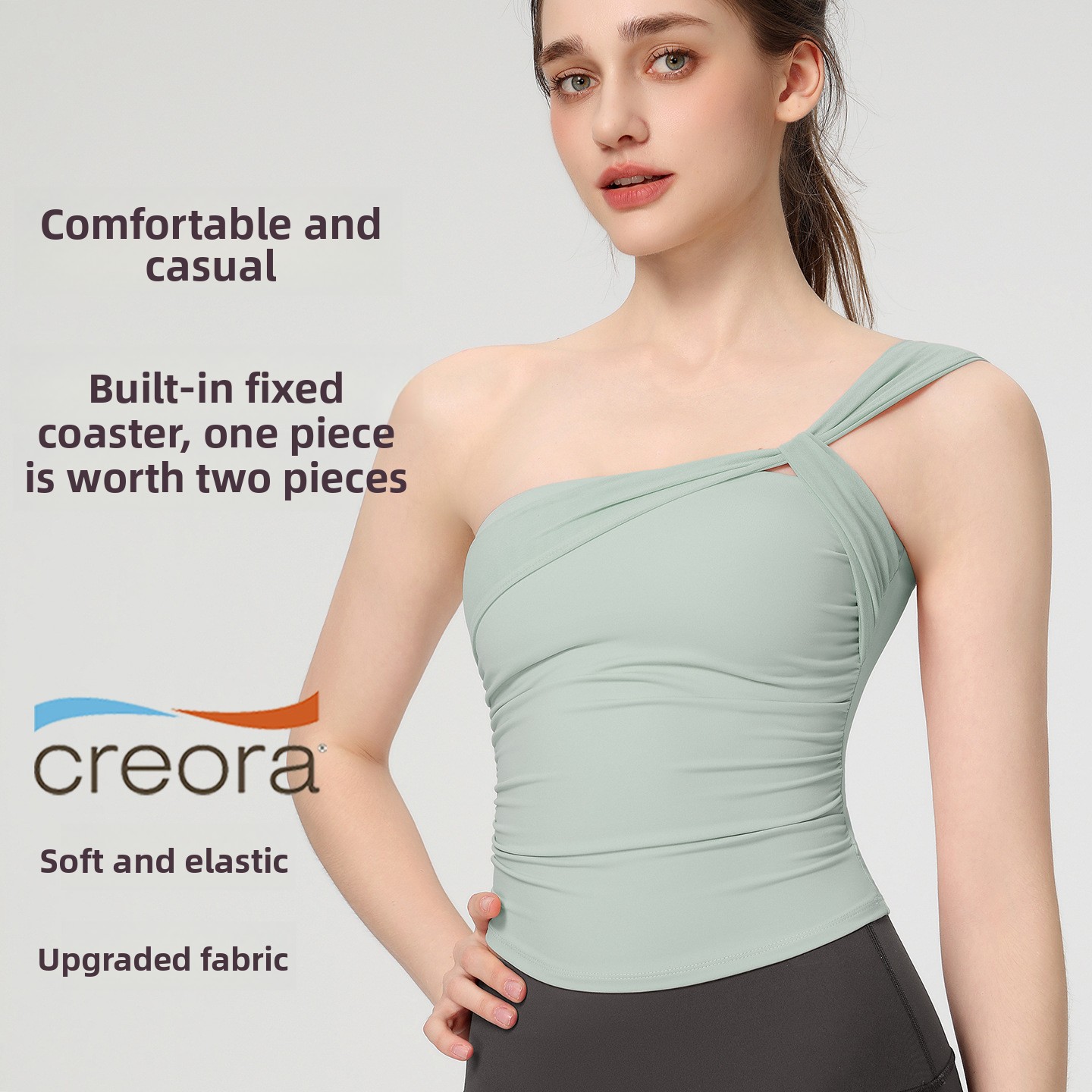 Women's Sexy Sloping Shoulder  - Yoga Fitness Youtube ulasan dan harga