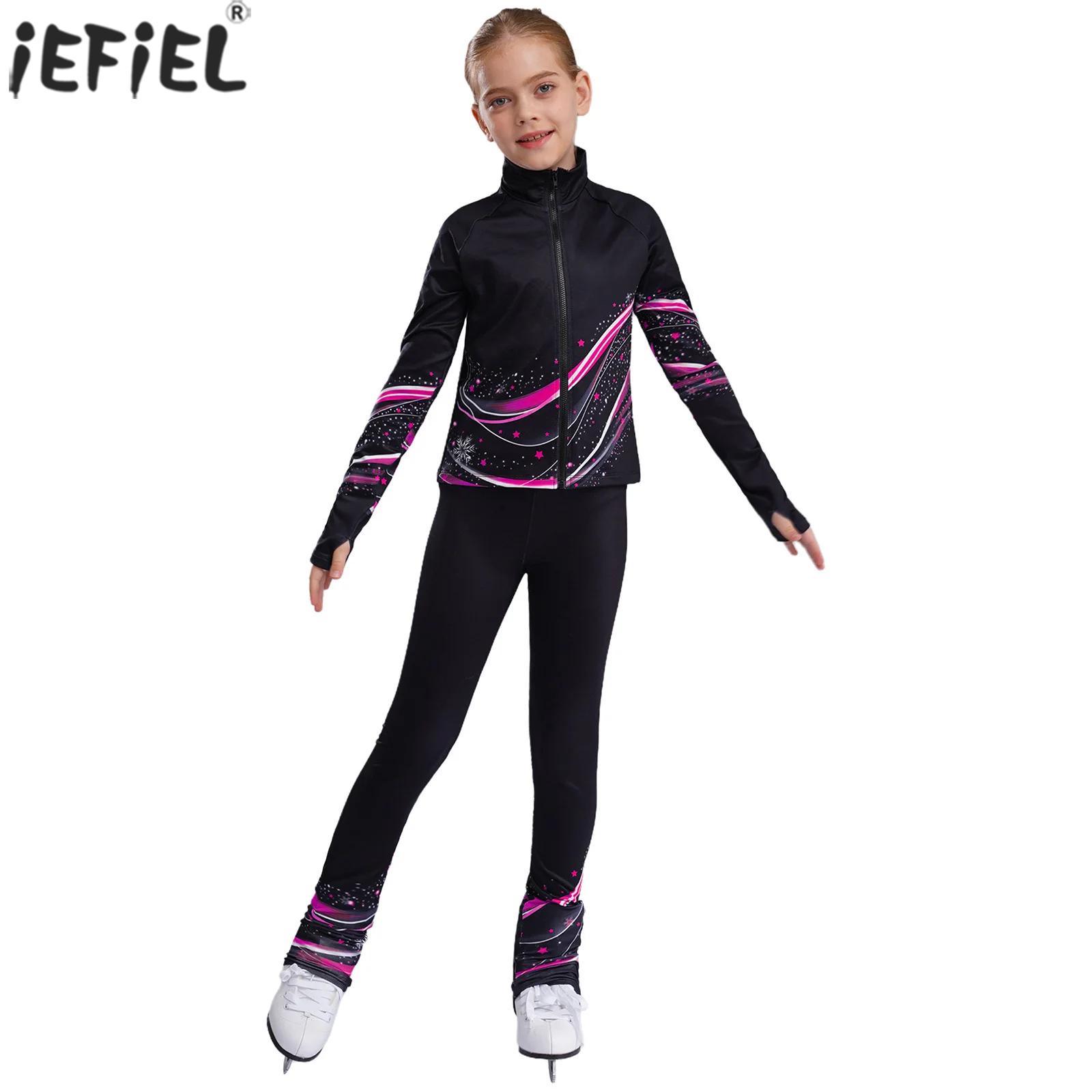 Kids Girls Fleece Figure Skati - Yoga Fitness Model ulasan dan harga